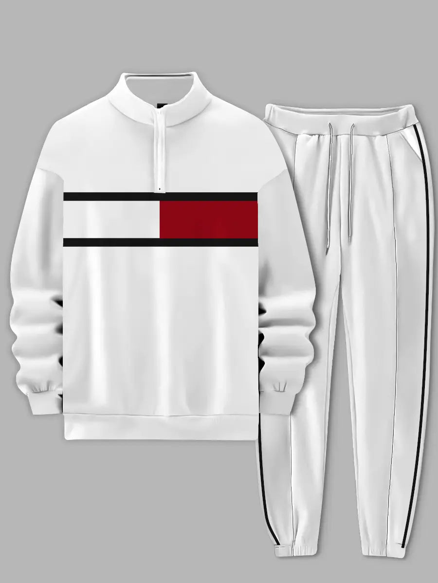 Relaxed Zipper Long Sleeve Two Piece Set - DUVAL