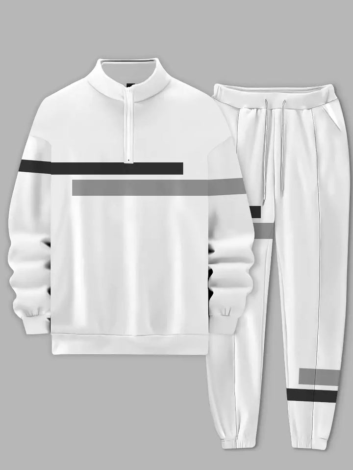 Relaxed Zipper Long Sleeve Two Piece Set - DUVAL
