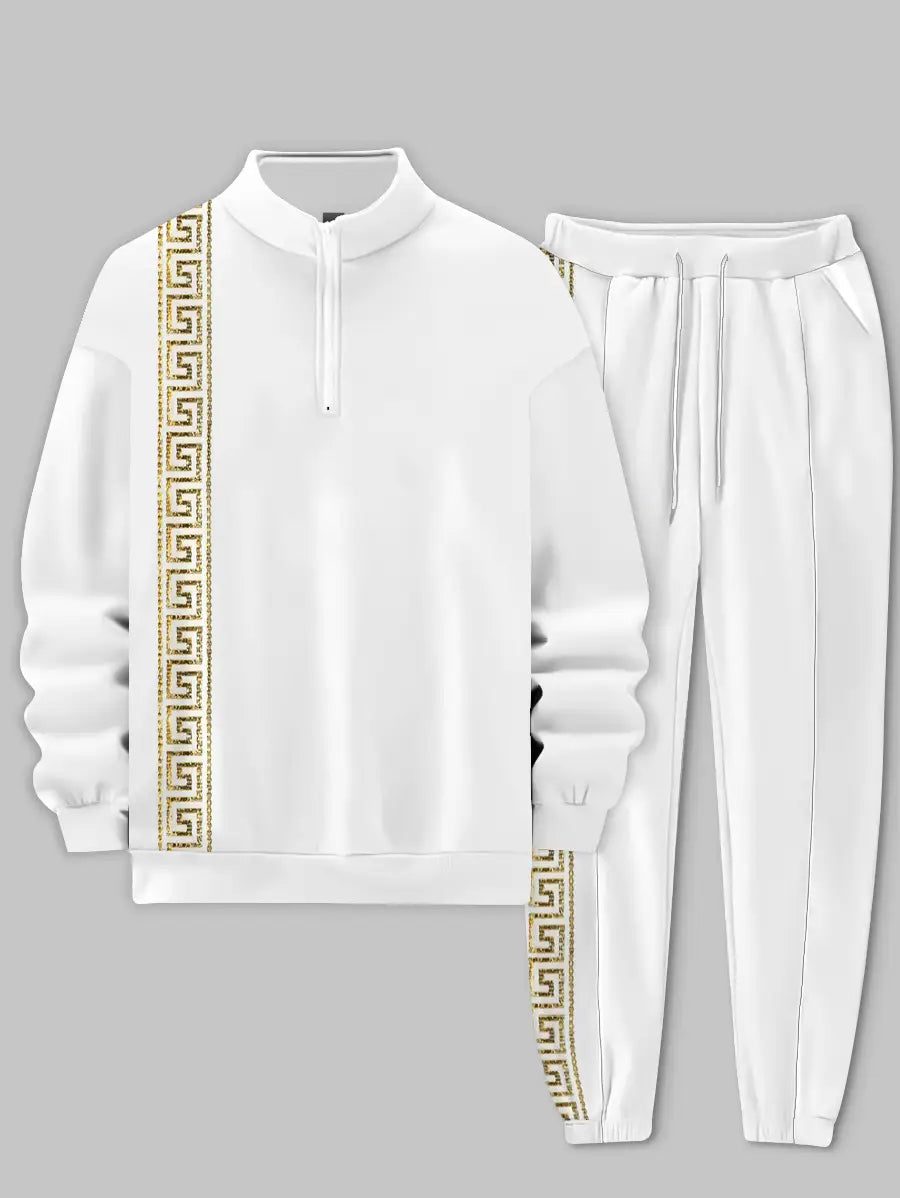 Relaxed Zipper Long Sleeve Two Piece Set - DUVAL