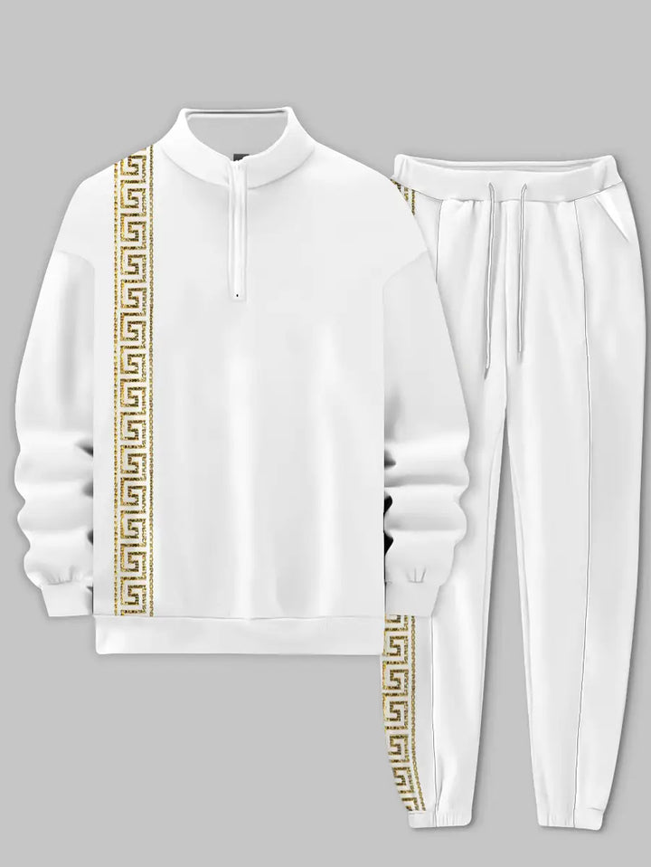 Relaxed Zipper Long Sleeve Two Piece Set - DUVAL