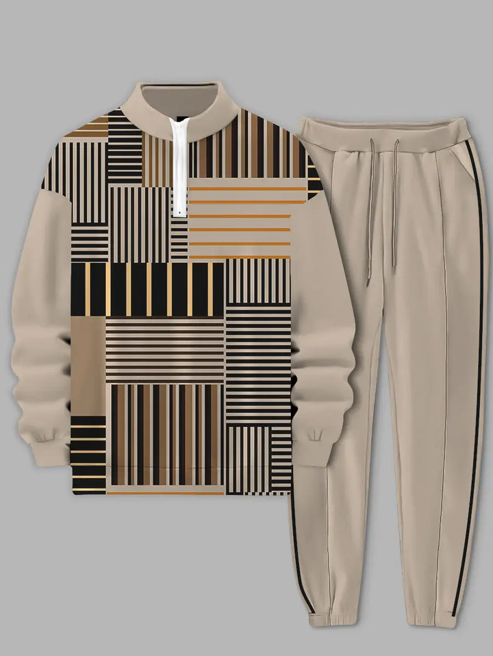 Relaxed Zipper Long Sleeve Two Piece Set - DUVAL