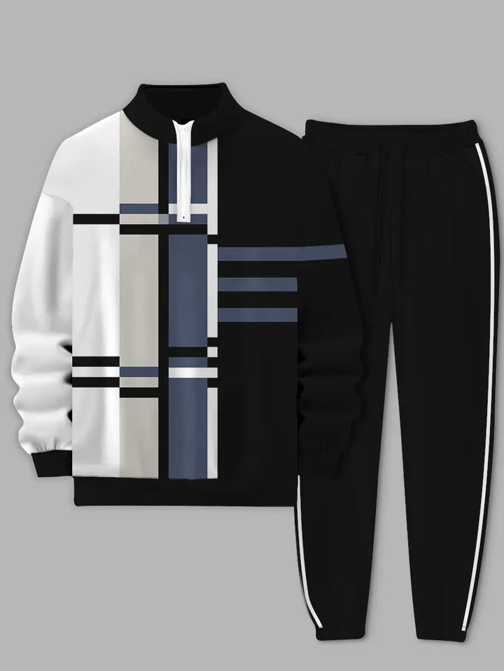 Relaxed Zipper Long Sleeve Two Piece Set - DUVAL