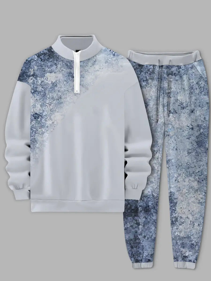 Relaxed Zipper Long Sleeve Two Piece Set - DUVAL