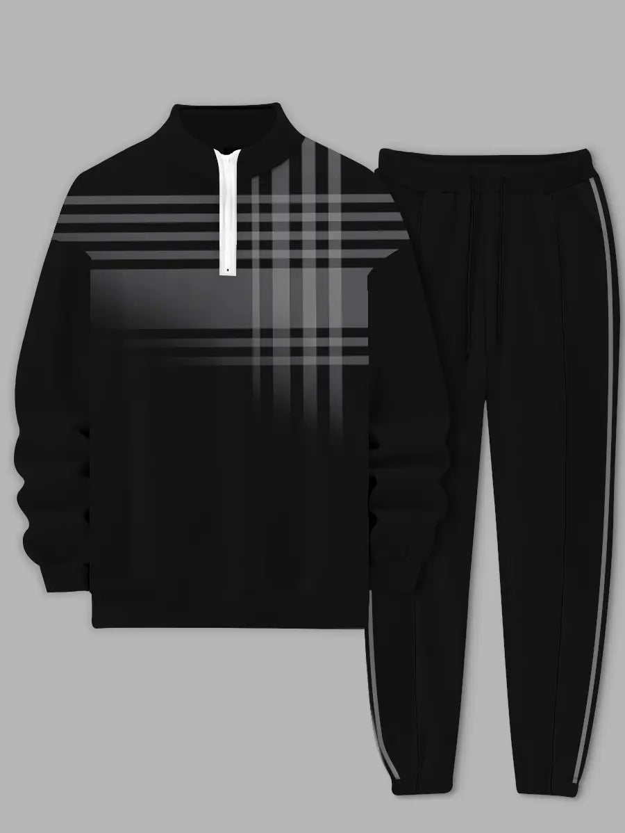 Relaxed Zipper Long Sleeve Two Piece Set - DUVAL