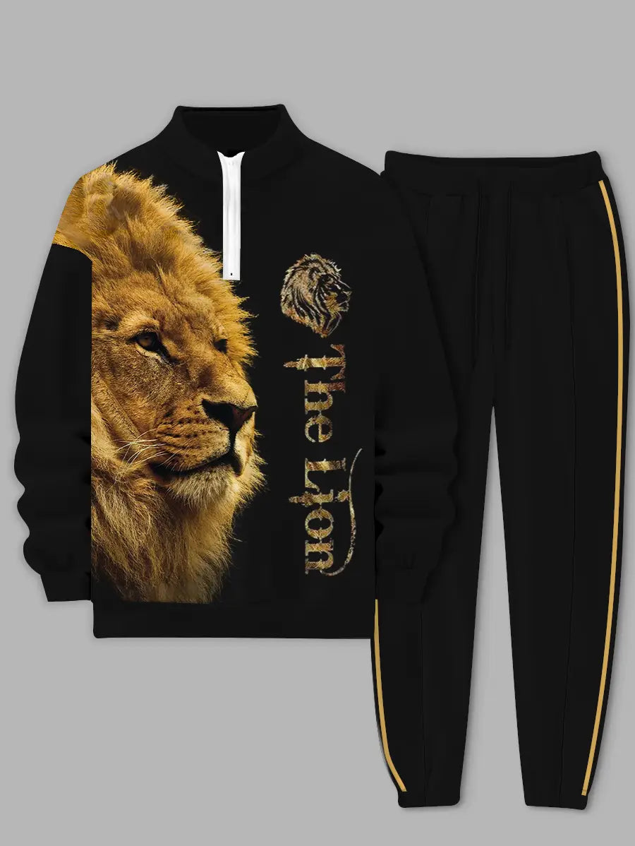 Relaxed Zipper Long Sleeve Two Piece Set - DUVAL
