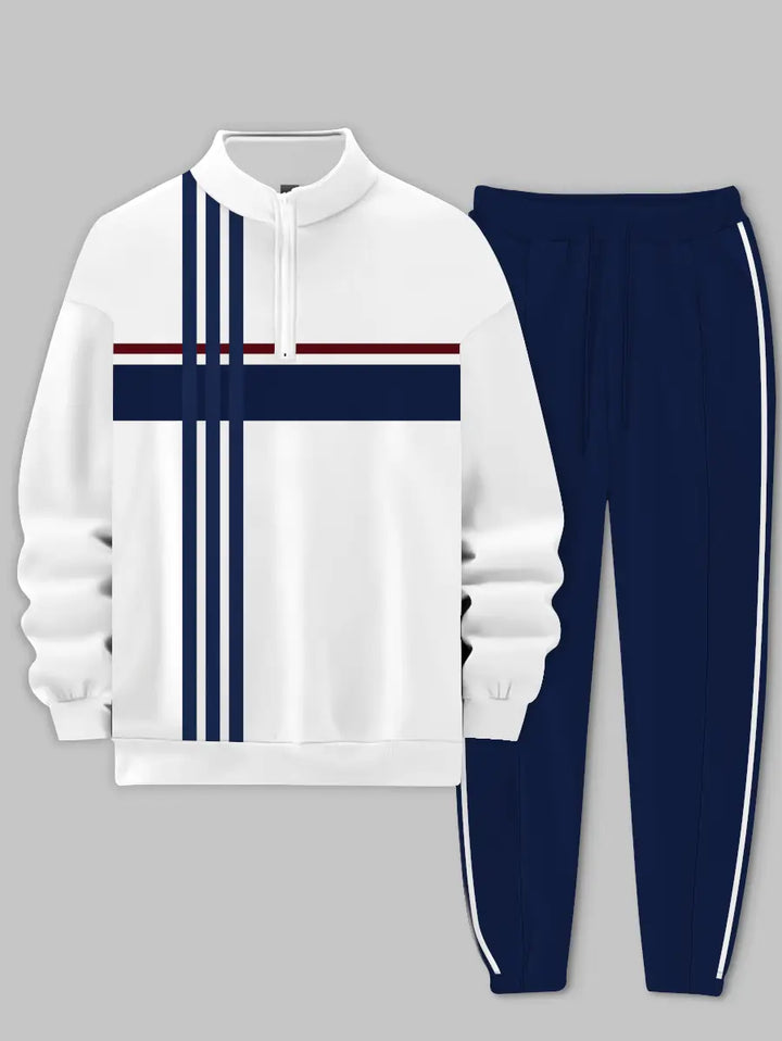 Relaxed Zipper Long Sleeve Two Piece Set - DUVAL