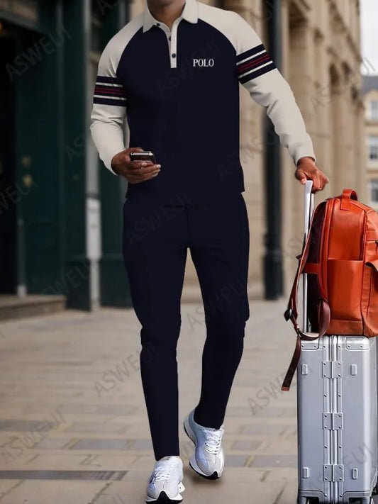 Long Sleeve Zipper Two-piece Set