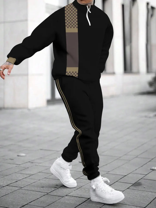 Relaxed Zipper Long Sleeve Two Piece Set