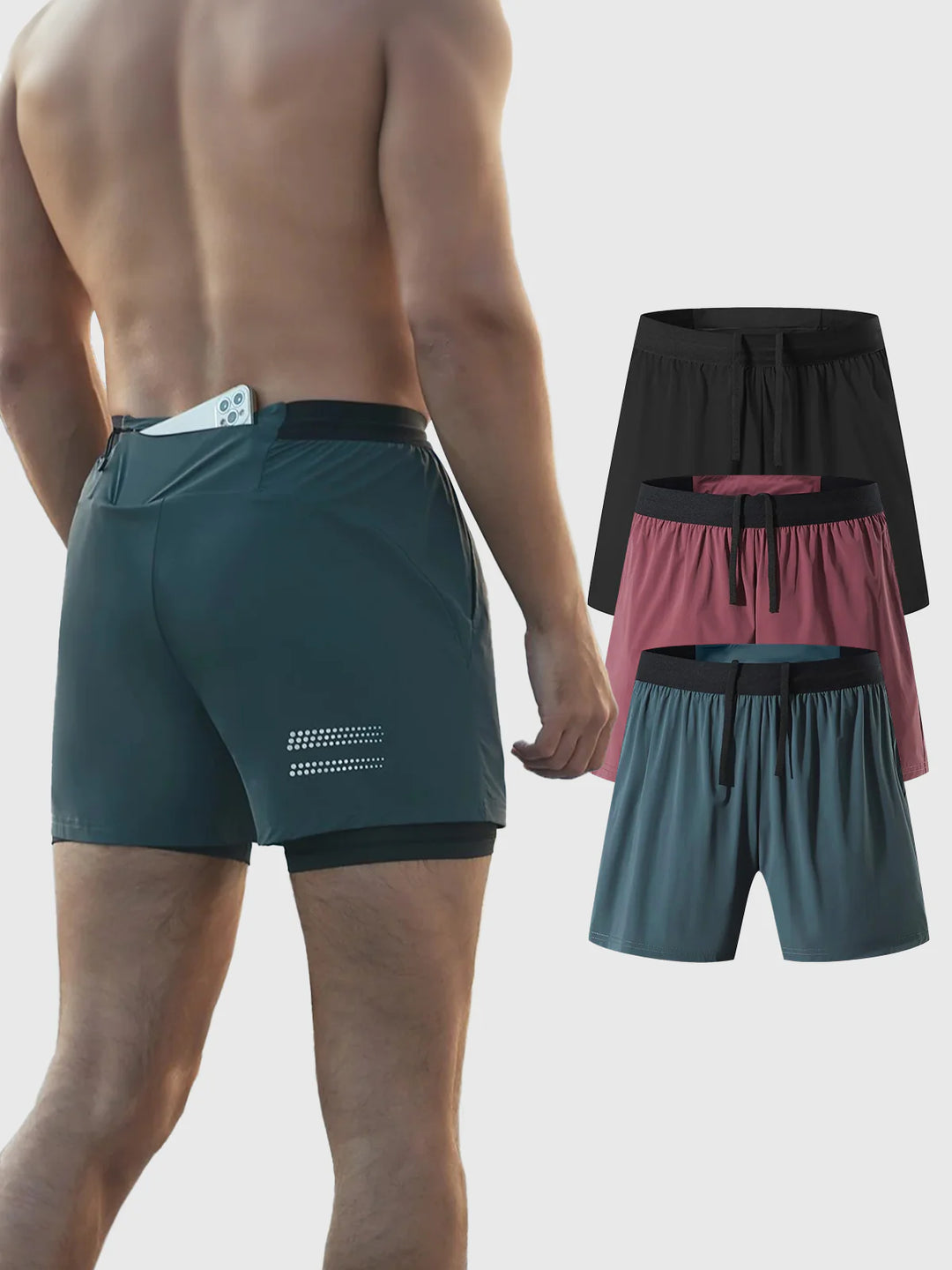 3-Pack 5" Pace Breaker Short 2-in-1 Lined - DUVAL