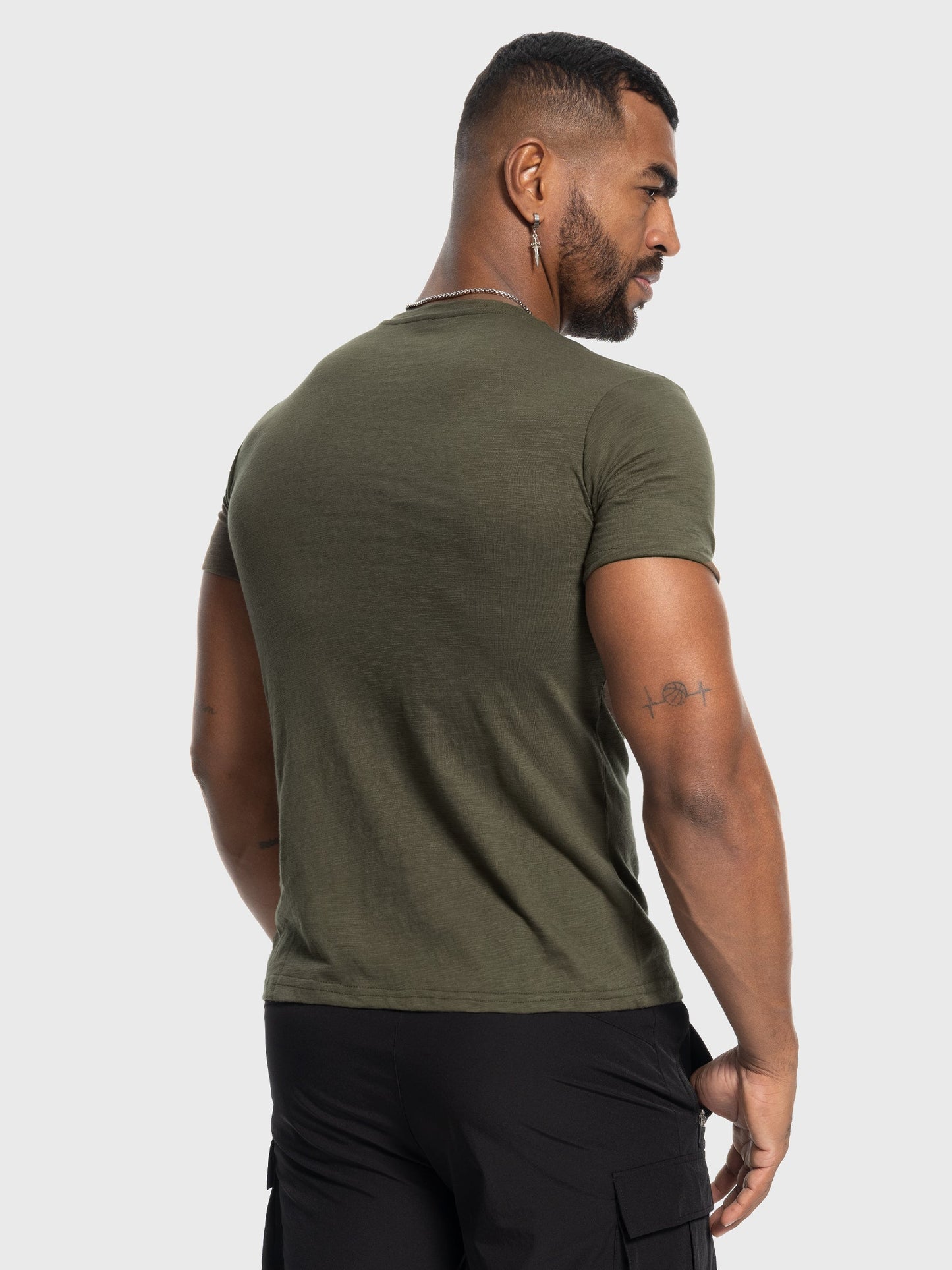 Slub V-neck T-shirt