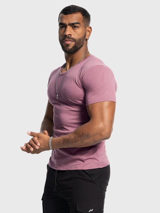 Slub V-neck Stretch T-shirt