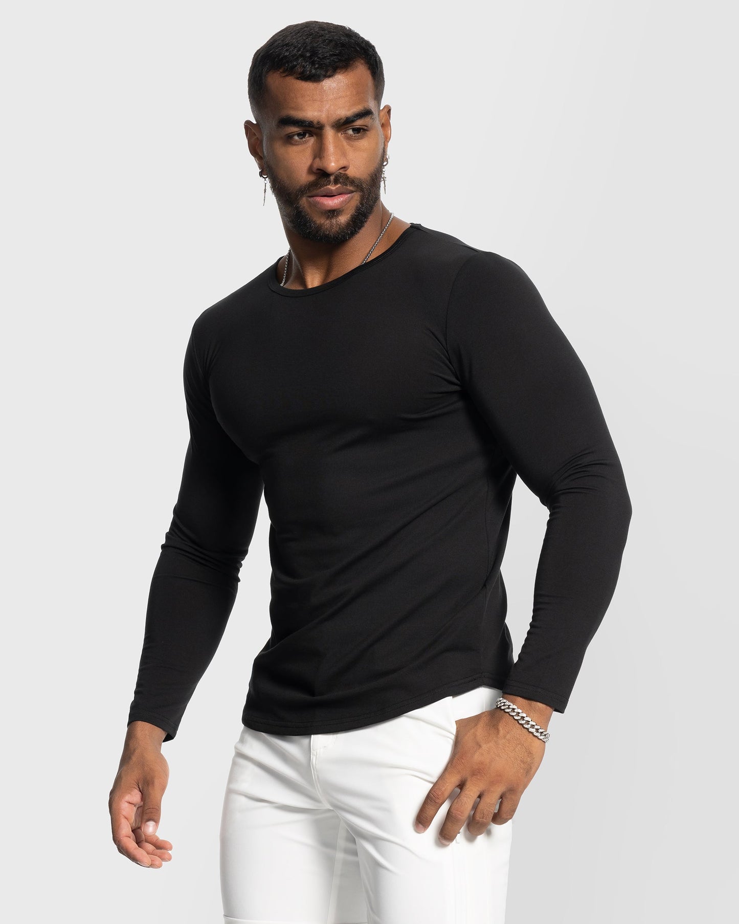 All Day Elite Curve-Hem Tee Long Sleeve