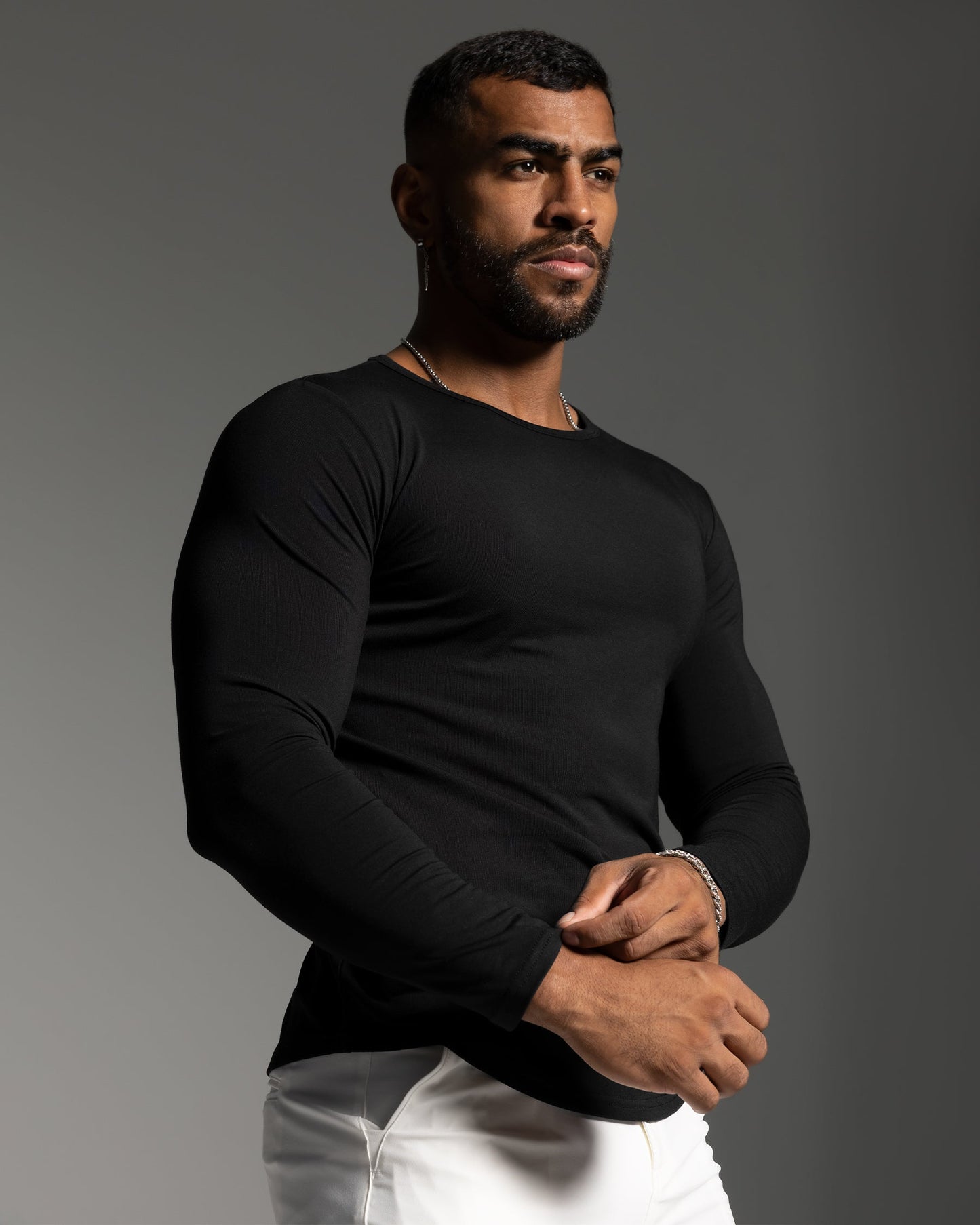 All Day Elite Curve-Hem Tee Stretch Long Sleeve