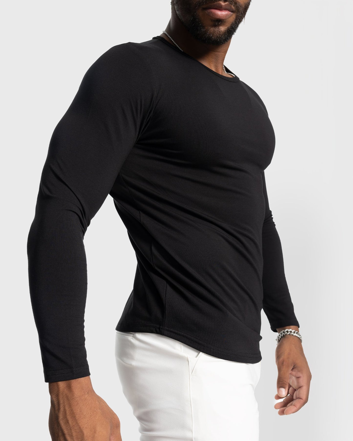 All Day Elite Curve-Hem Tee Stretch Long Sleeve