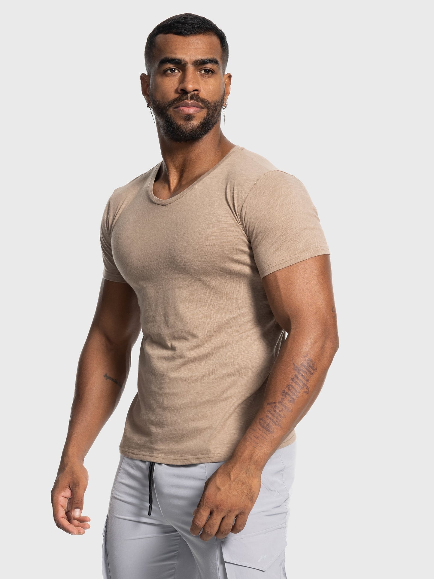 Slub V-neck T-shirt New