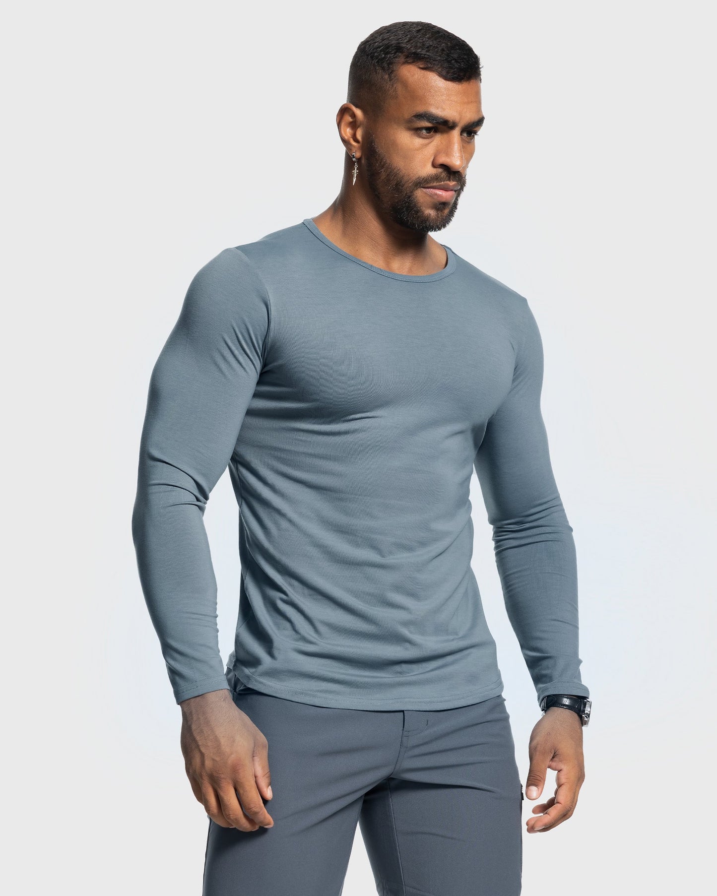 All Day Elite Curve-Hem Tee Stretch Long Sleeve