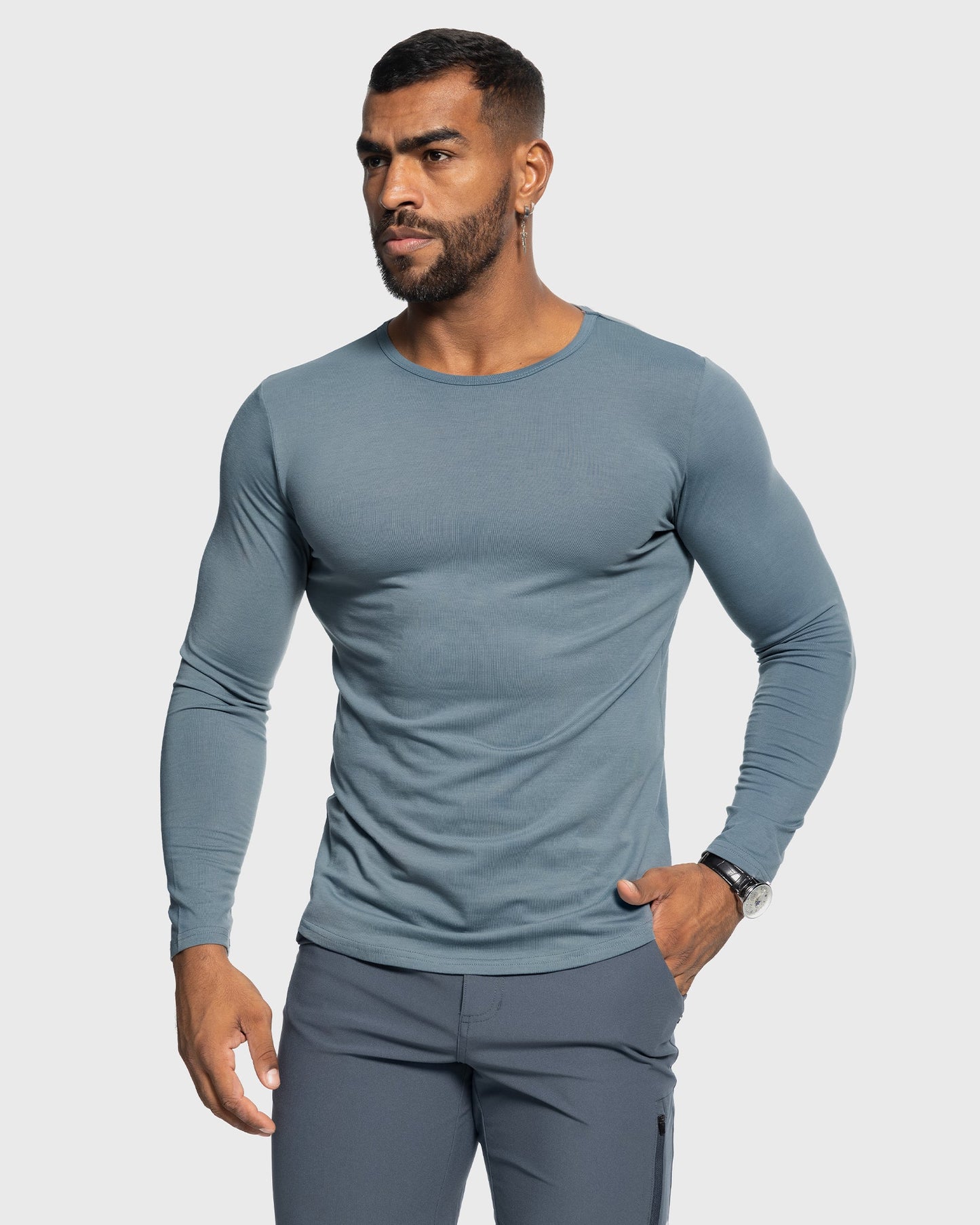 All Day Elite Curve-Hem Tee Long Sleeve