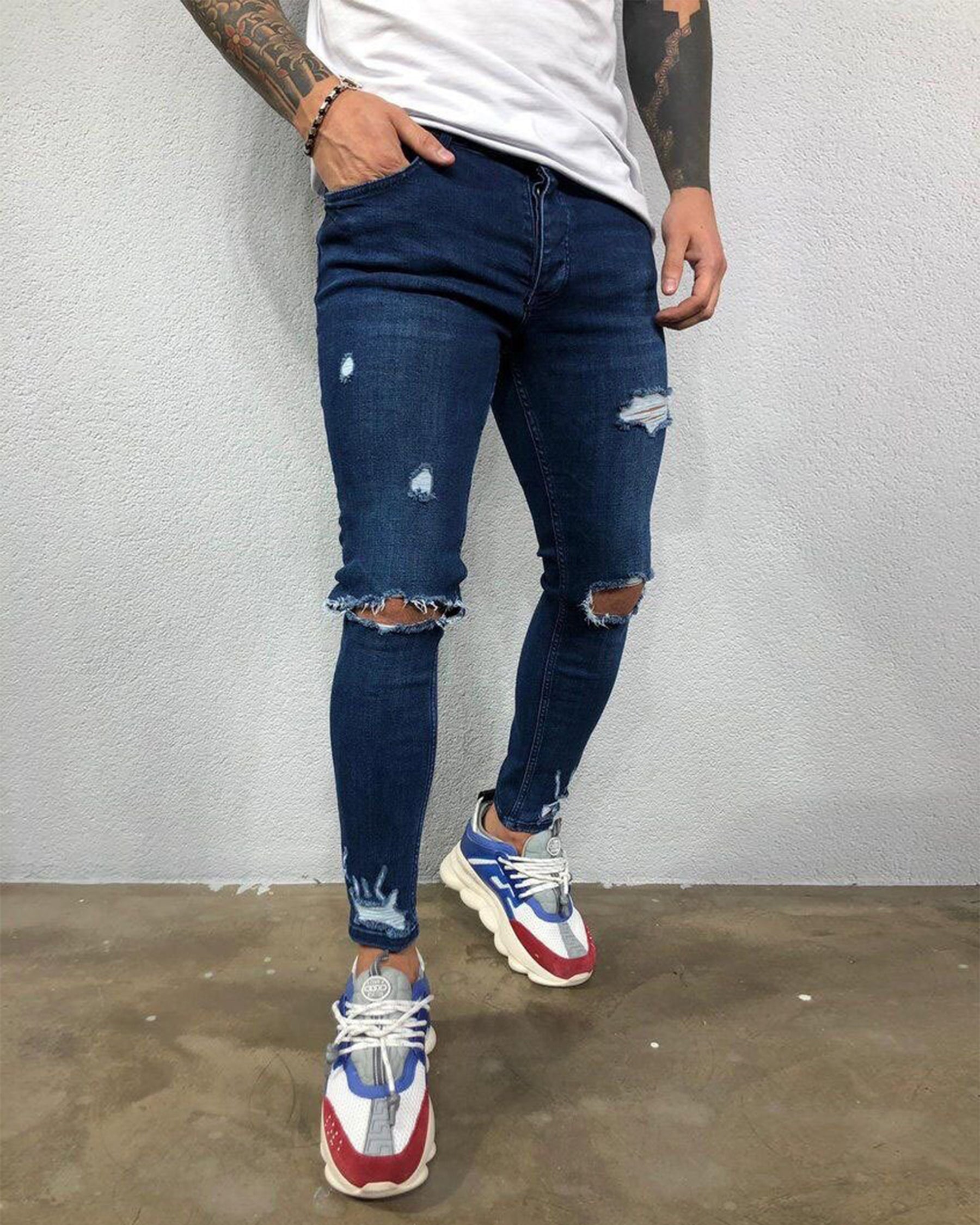 Urban Edge Ripped Stretchy Jeans – DUVAL