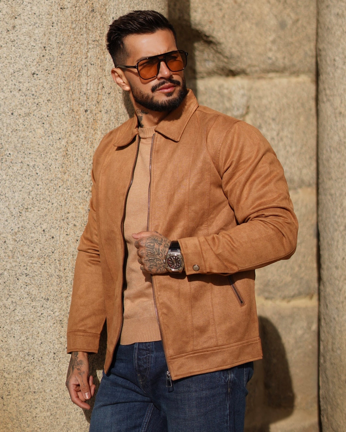 Timeless Suede Bomber Jacket