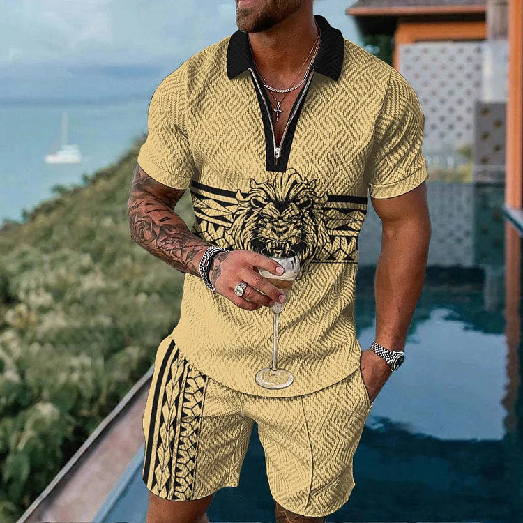Lion Arc Polo Shirt And Shorts Co-Ord - DUVAL
