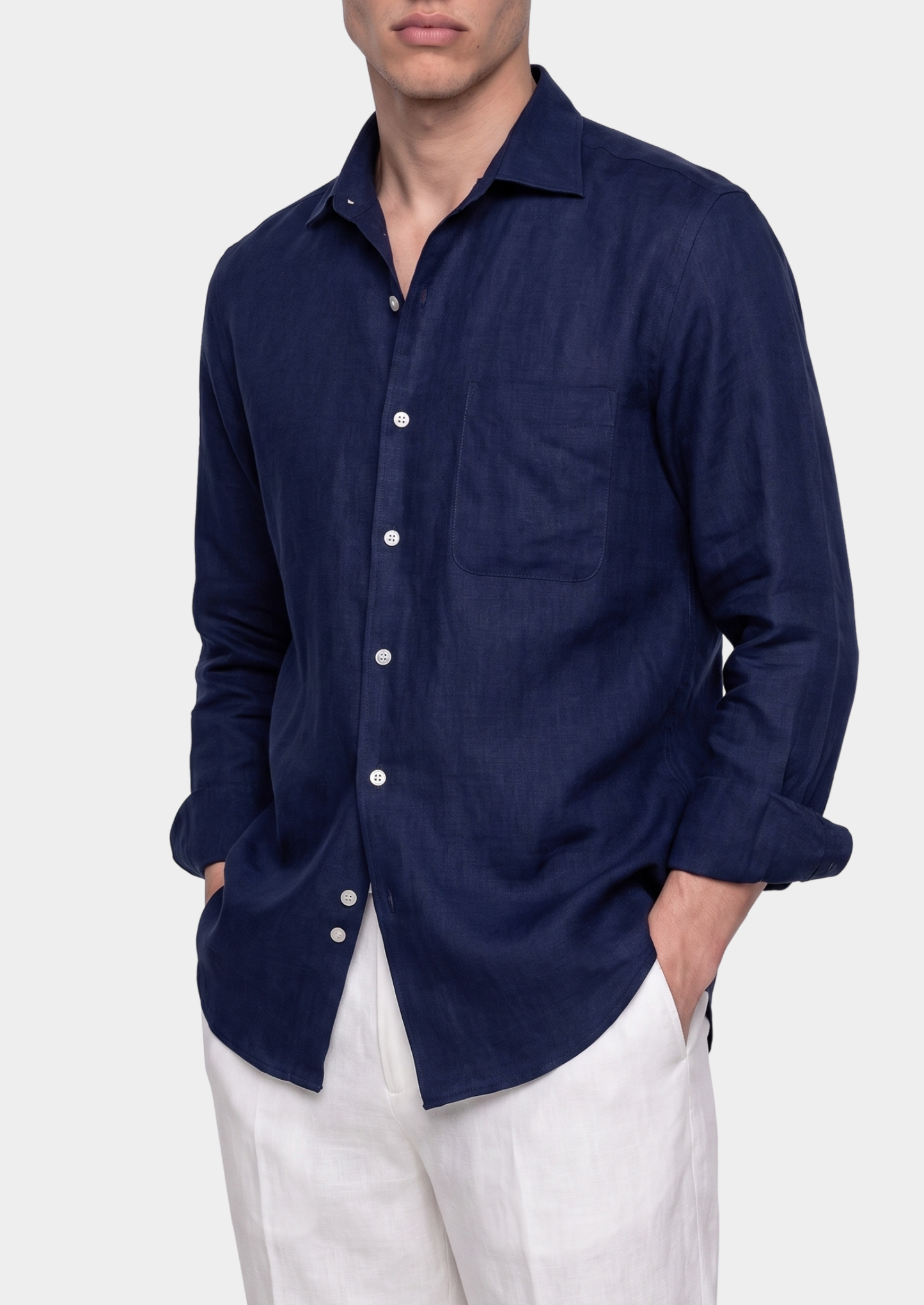 Amalfi Coastal Shirt - Navy Blue