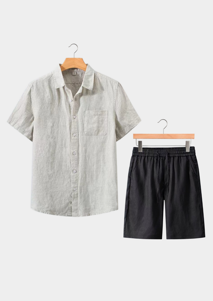 Aurelio Shortsleeve Summer Set - Beige/black