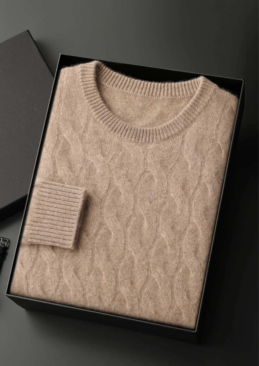 Premium Cashmere Cable Crewneck