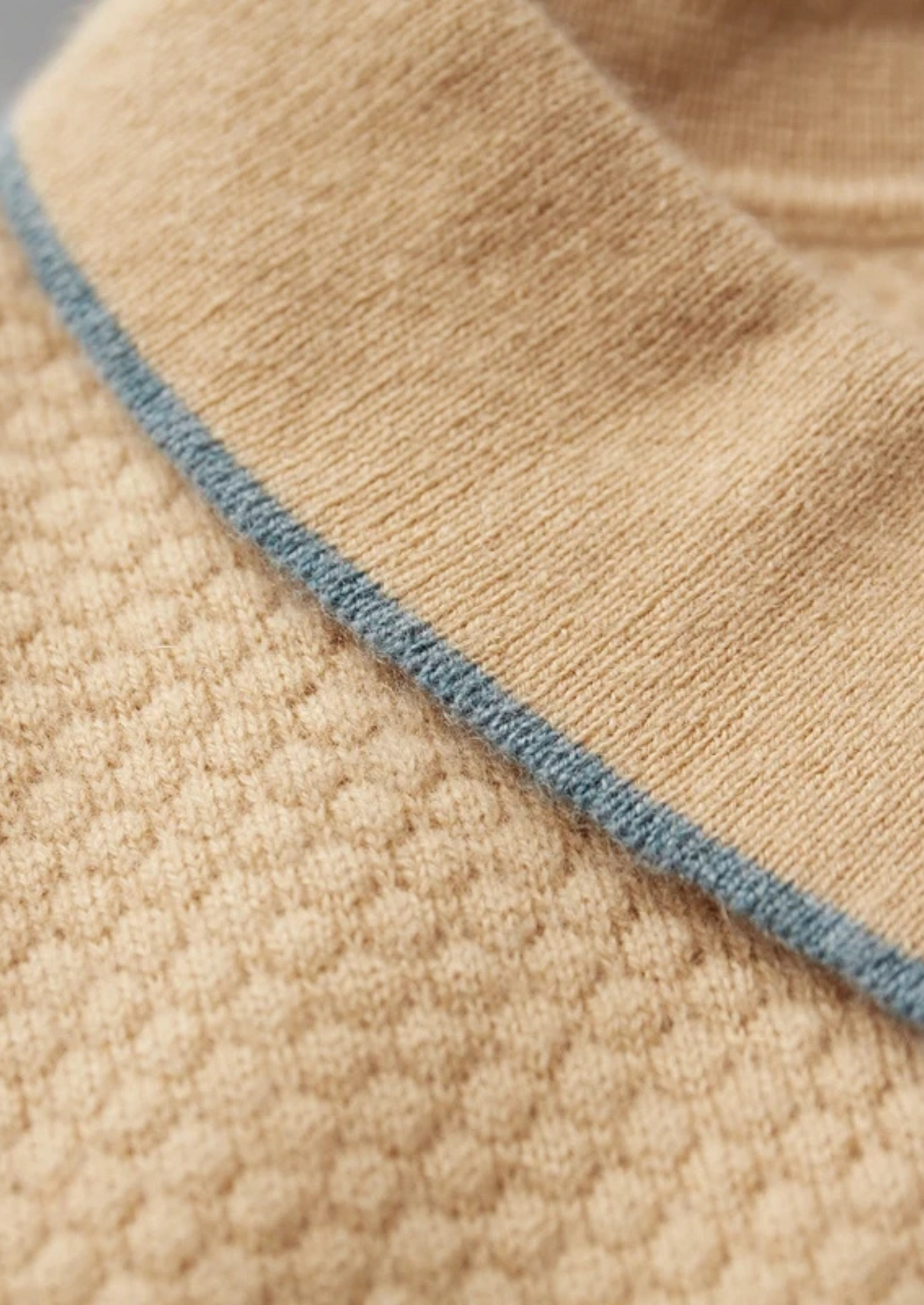 Premium Cashmere Mustard Two-Tone Polo