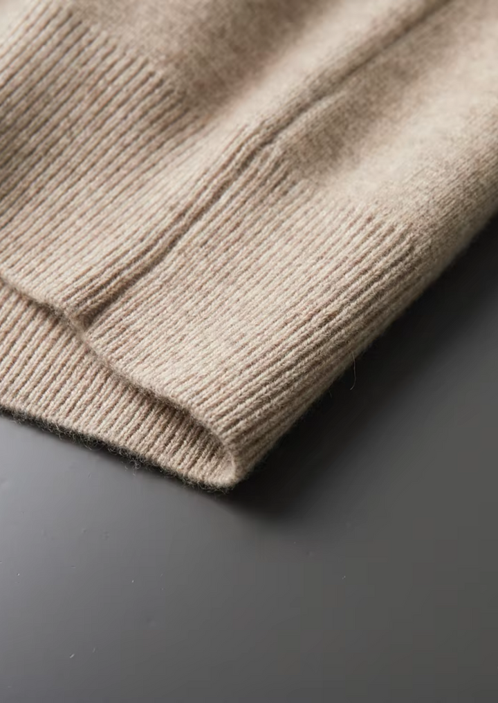 Pure Extra-Fine Merino Wool Zip Polo Cardigan