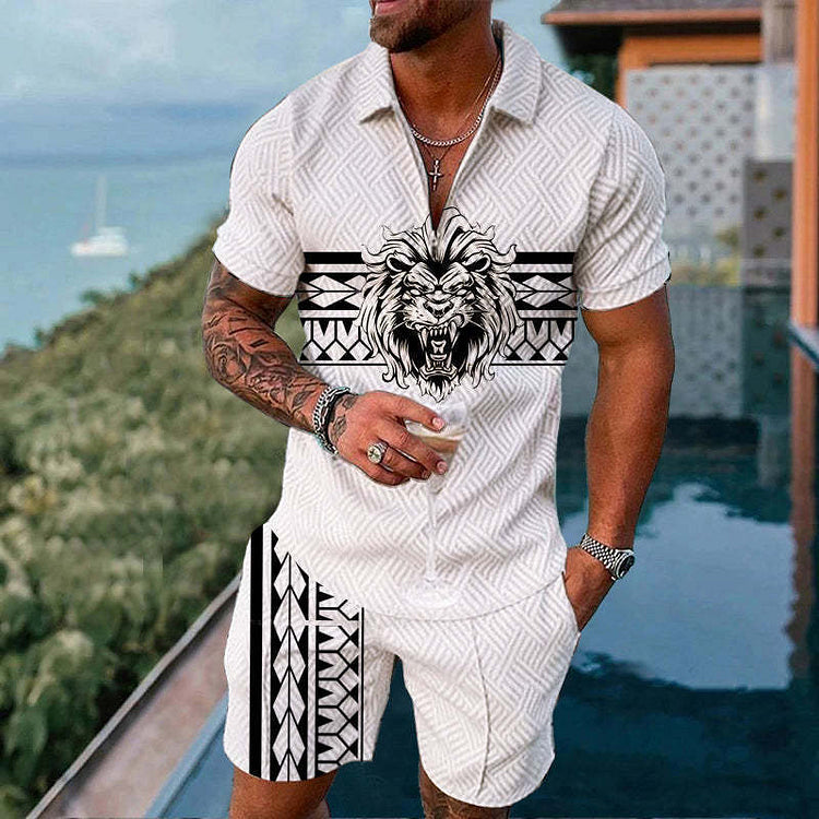 Lion Arc Polo Shirt And Shorts Co-Ord - DUVAL