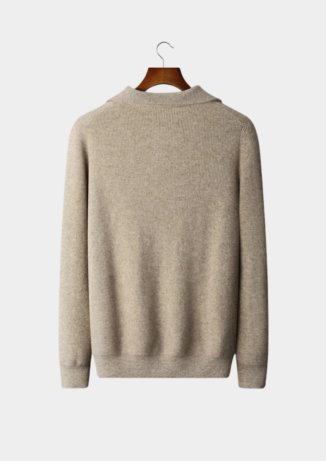 Premium Cashmere Ribbed Half-Zip Sweater