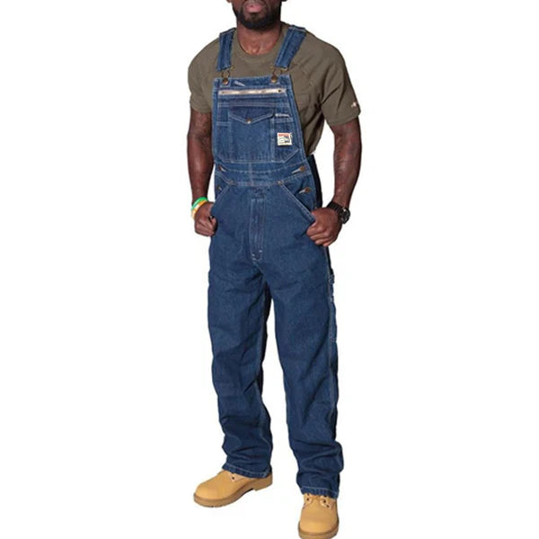 Vintage Multi Pocket Denim Cargo Overalls