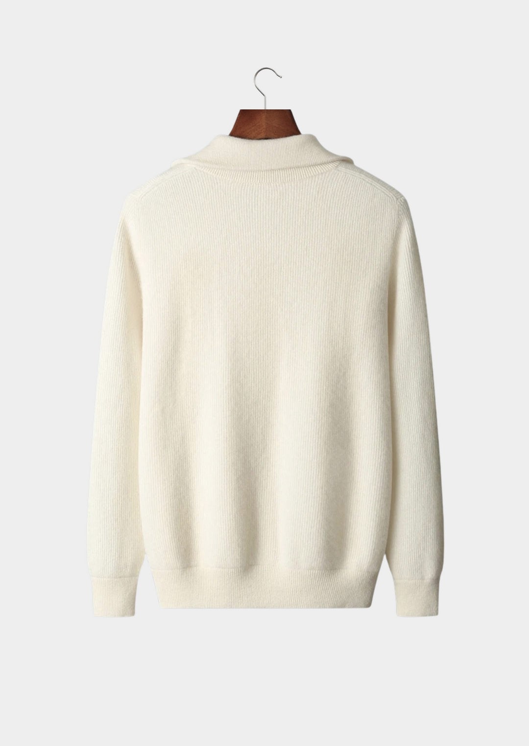 Pure Extra-Fine Merino Wool Ribbed Zipper Cardigan