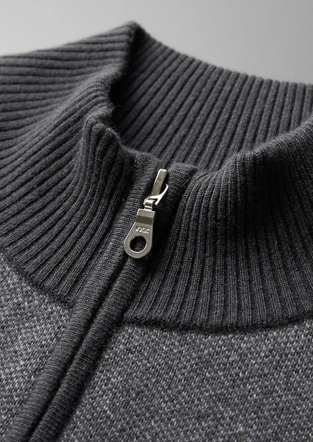 Premium Cashmere Jacquard Zip Cardigan