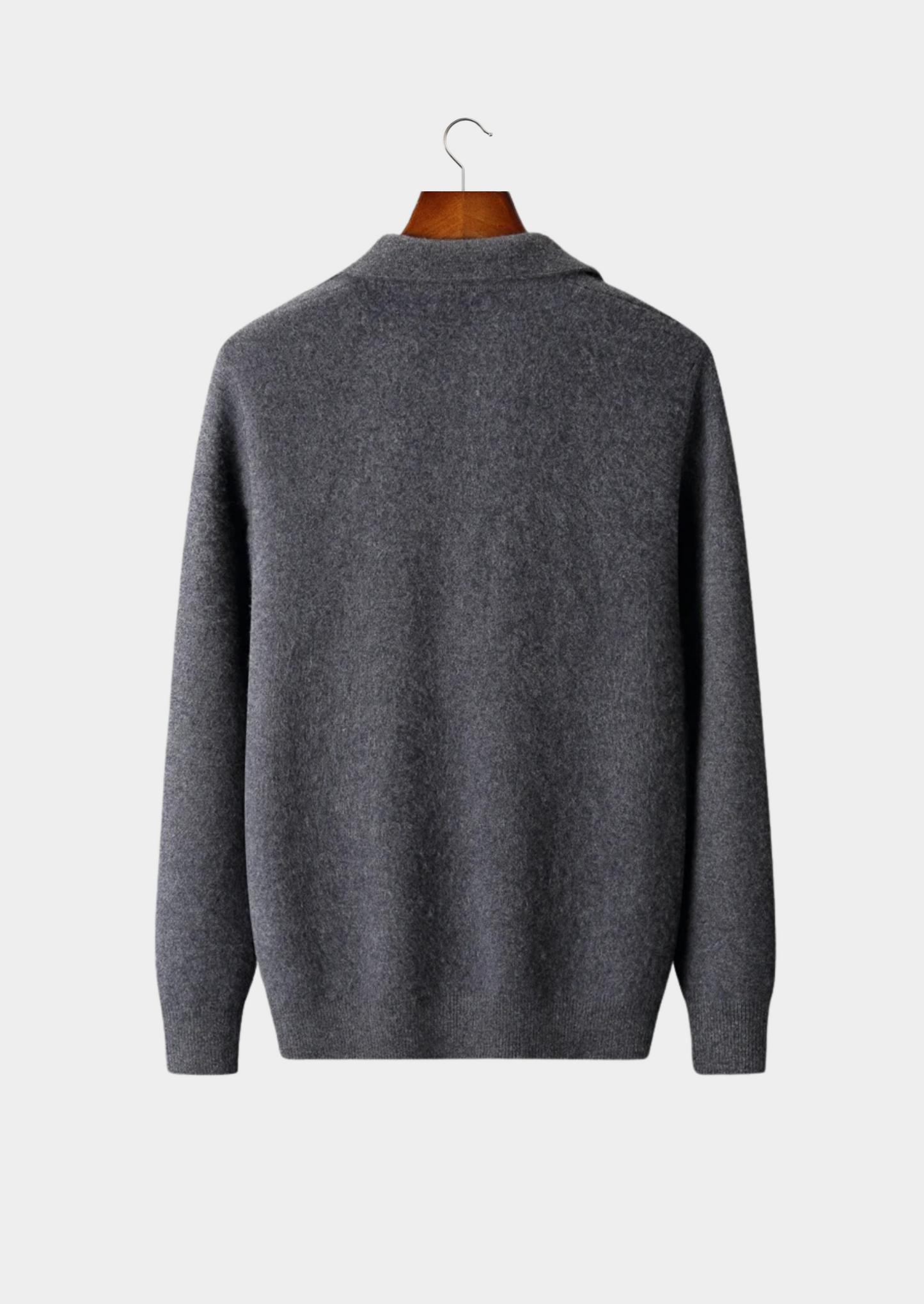 Premium Cashmere Zip Polo Cardigan