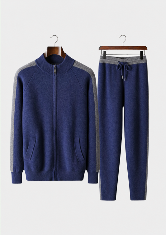 Premium Cashmere Navy Blue Torino Leisure Set