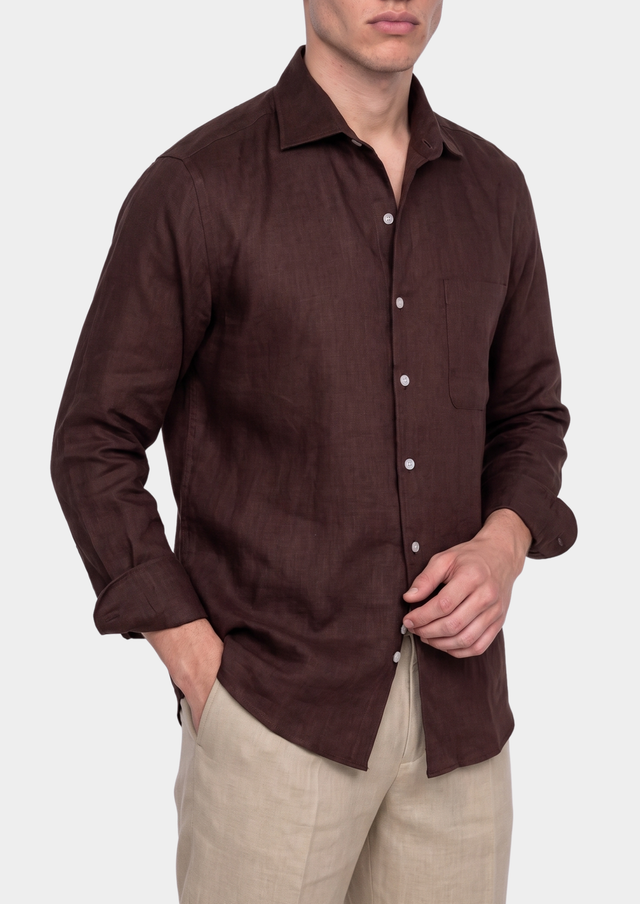 Praiano Coastal Shirt - Dark Brown