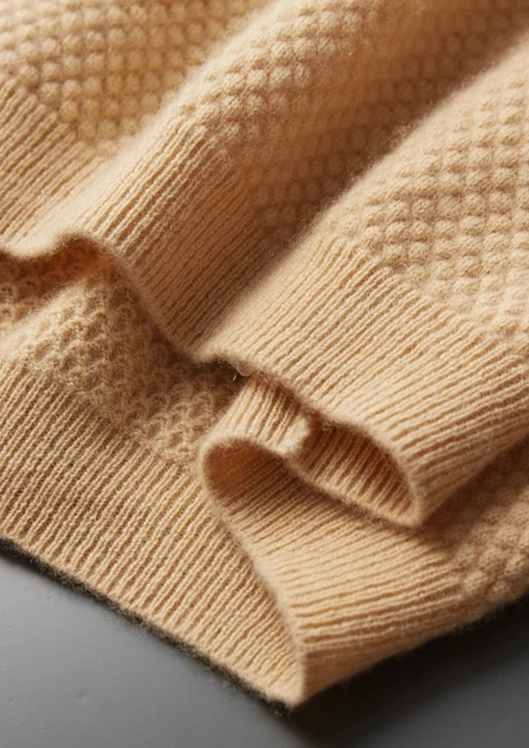 Premium Cashmere Mustard Two-Tone Polo