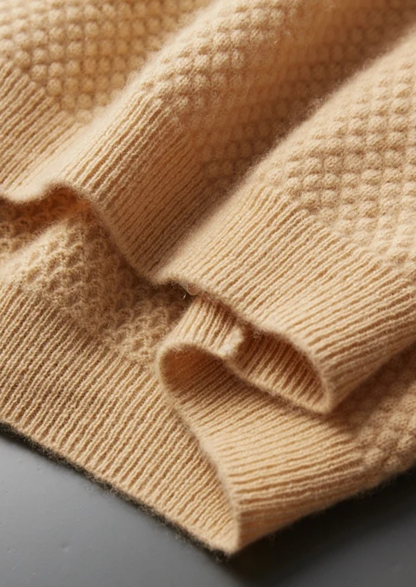 Premium Cashmere Mustard Two-Tone Polo