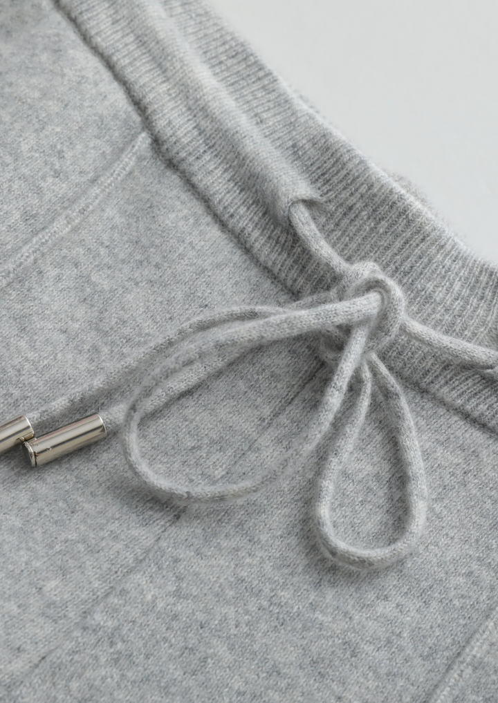 Pure Extra-Fine Merino Wool Light Gray Luzzo Set