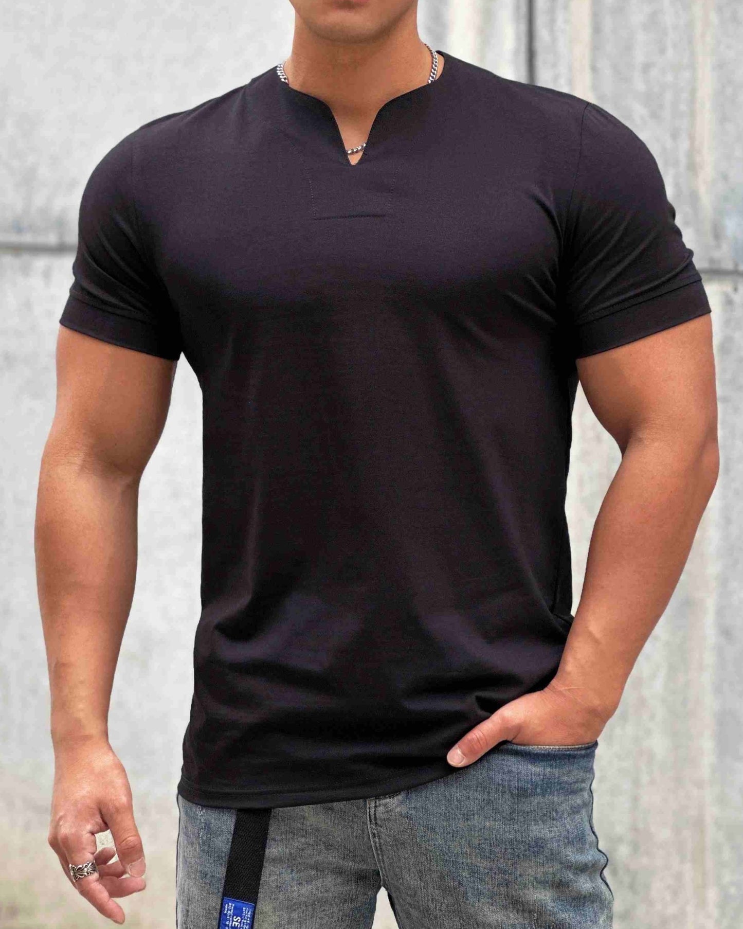 Society Cotton V-neck Short Sleeve