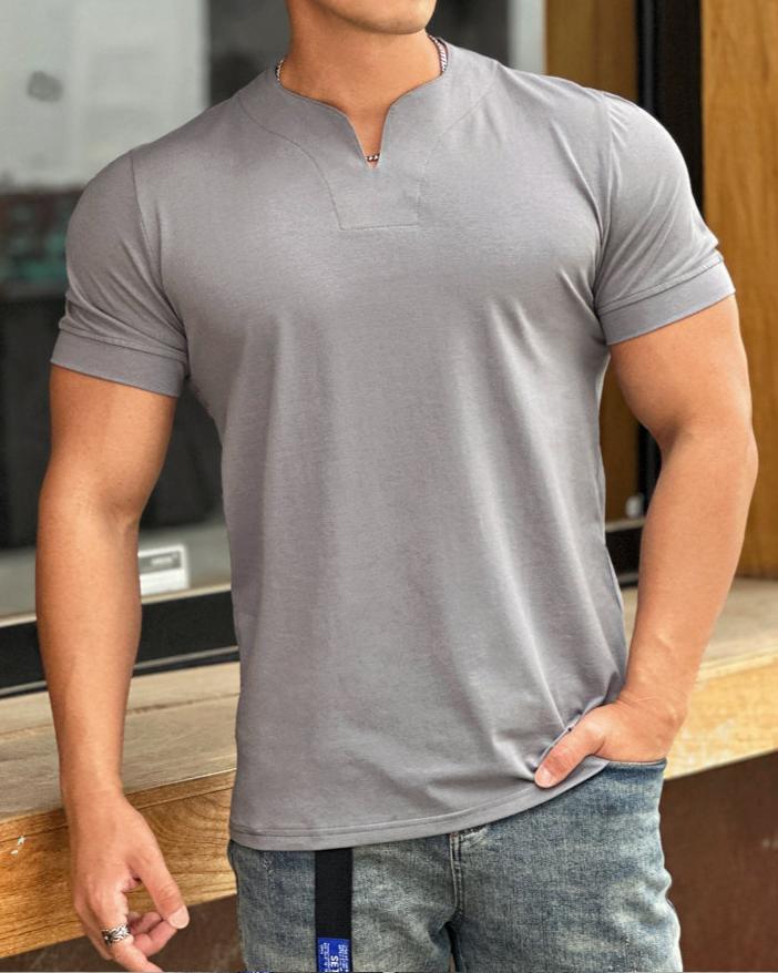 Society Cotton V-neck Short Sleeve