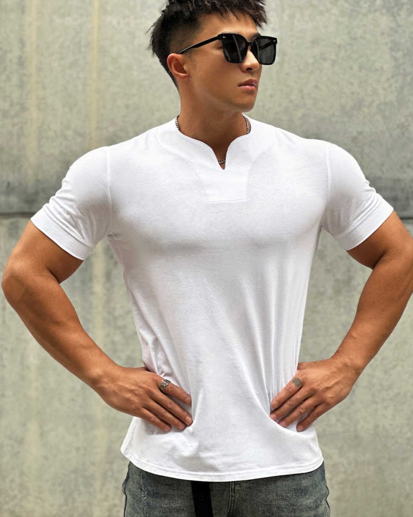 Society Cotton V-neck Short Sleeve