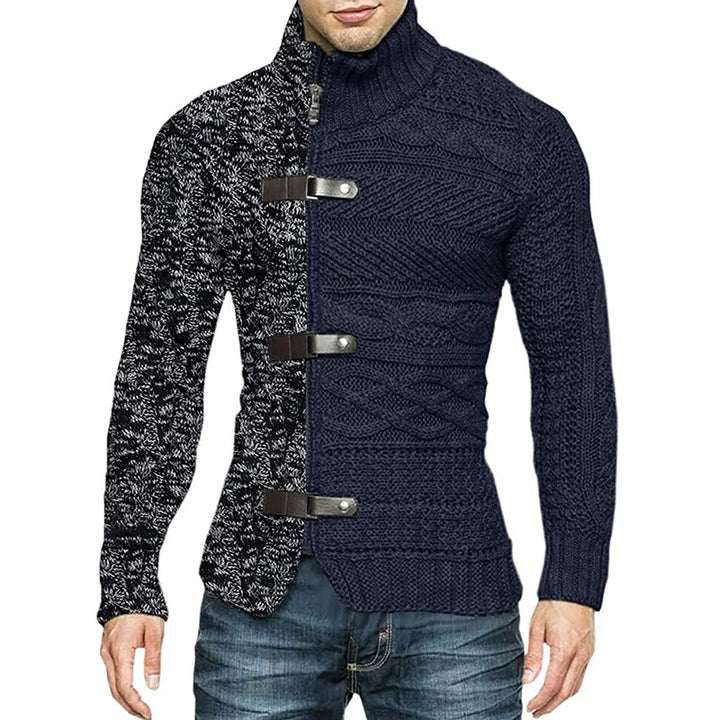 Trendy Paneled Knitted Sweater Jacket - DUVAL