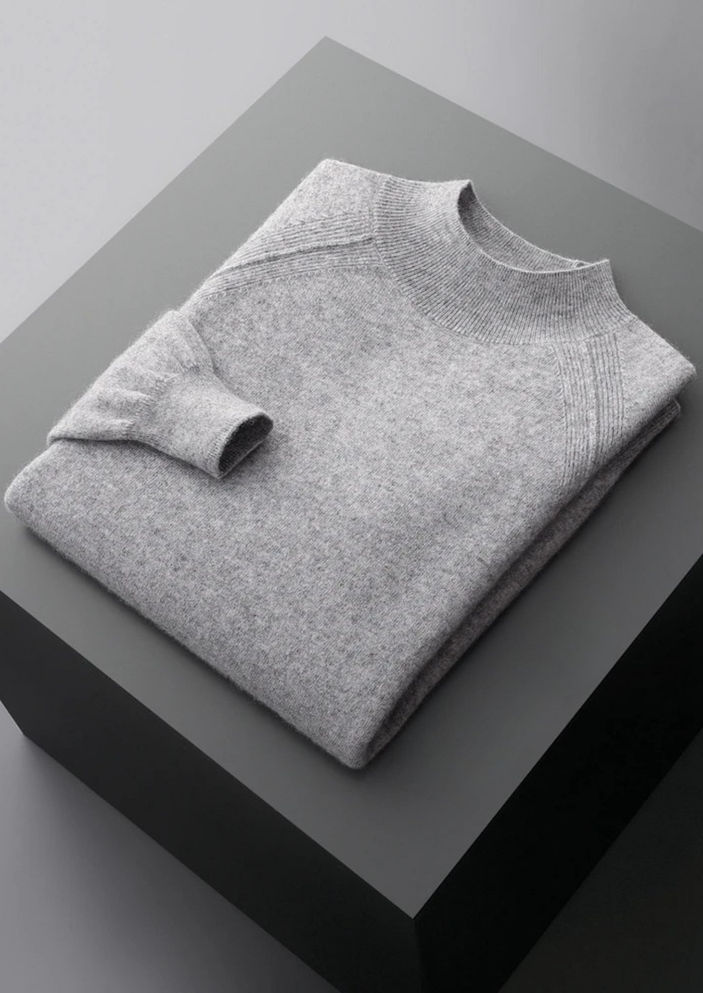 Pure Extra-Fine Merino Wool Raglan Mockneck