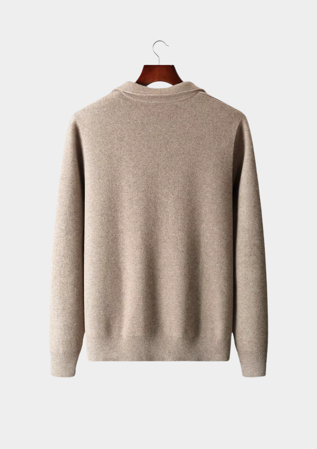 Pure Extra-Fine Merino Wool Zip Polo Cardigan