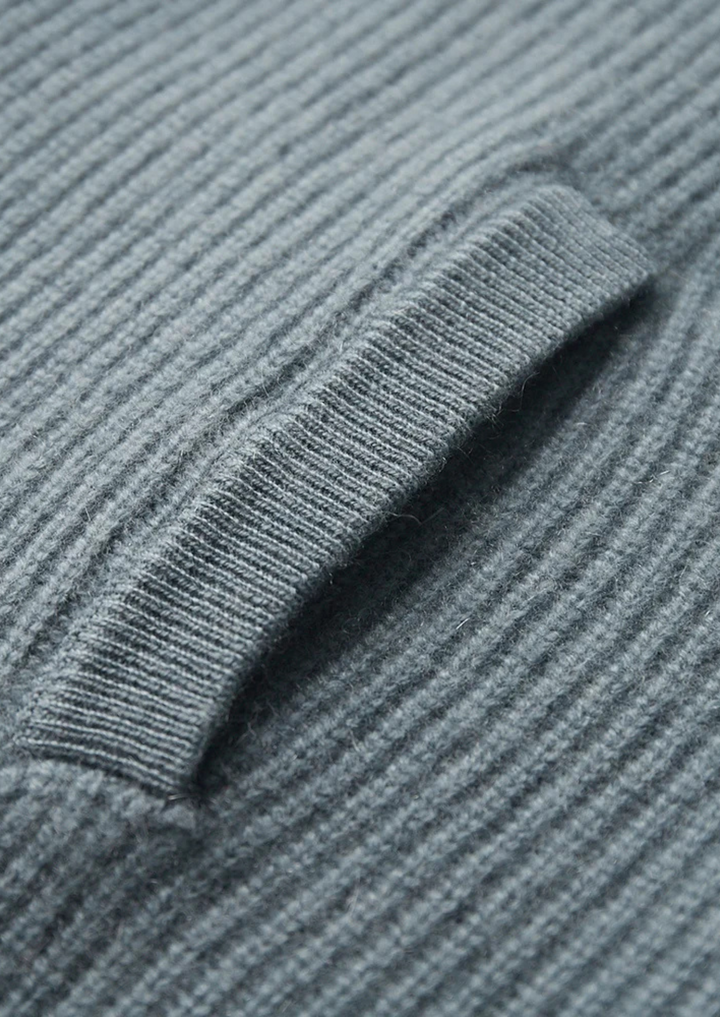 Premium Cashmere Ribbed Cardigan