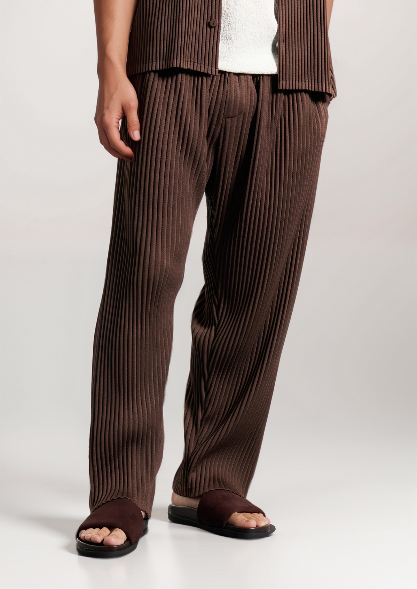 Coffee Pleated Summer Set