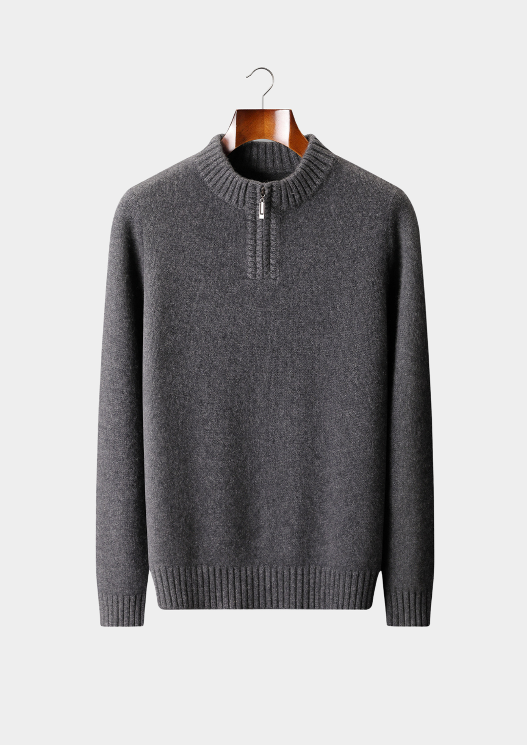 Pure Cashmere Dark Gray Half Zip Sweater