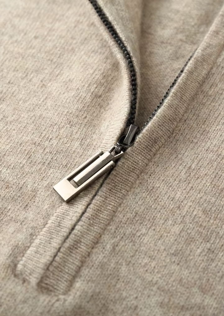 Pure Extra-Fine Merino Wool Half Zip Sweater